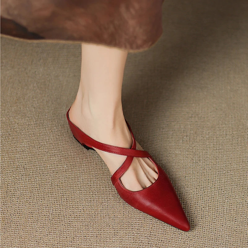 Aluna Mules en Cuir Authentique