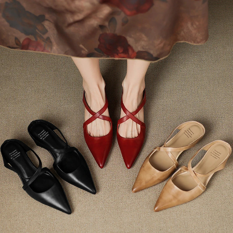 Aluna Mules en Cuir Authentique