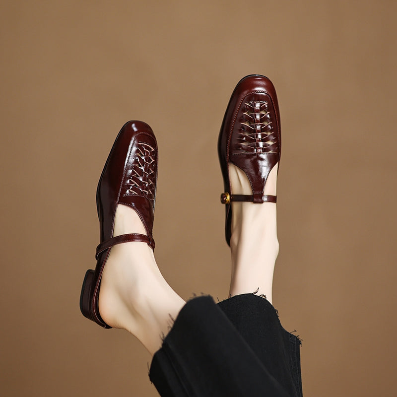 Véritable Mules en Cuir Elya