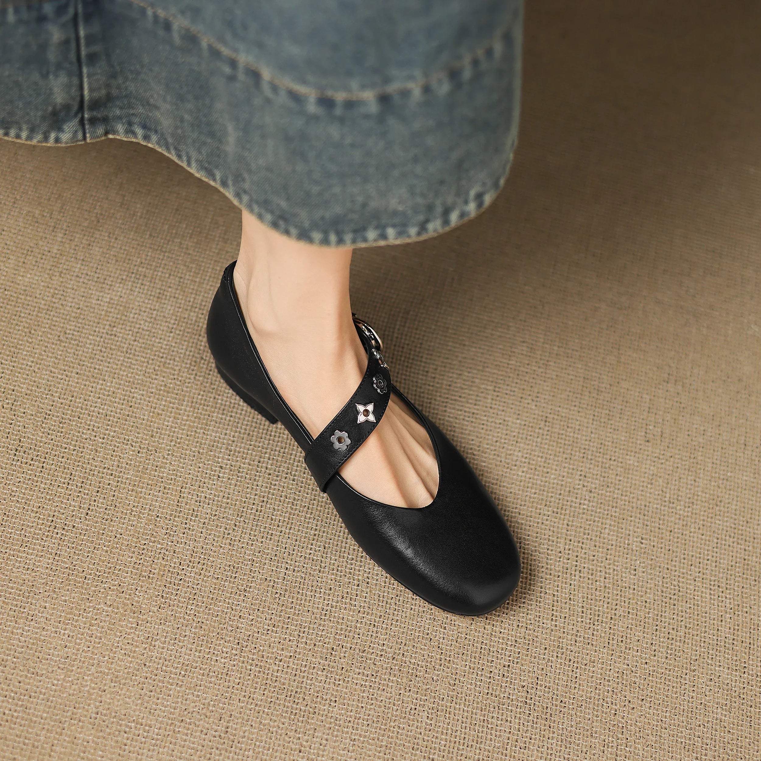 Elda Ballerinas en Cuir Authentique