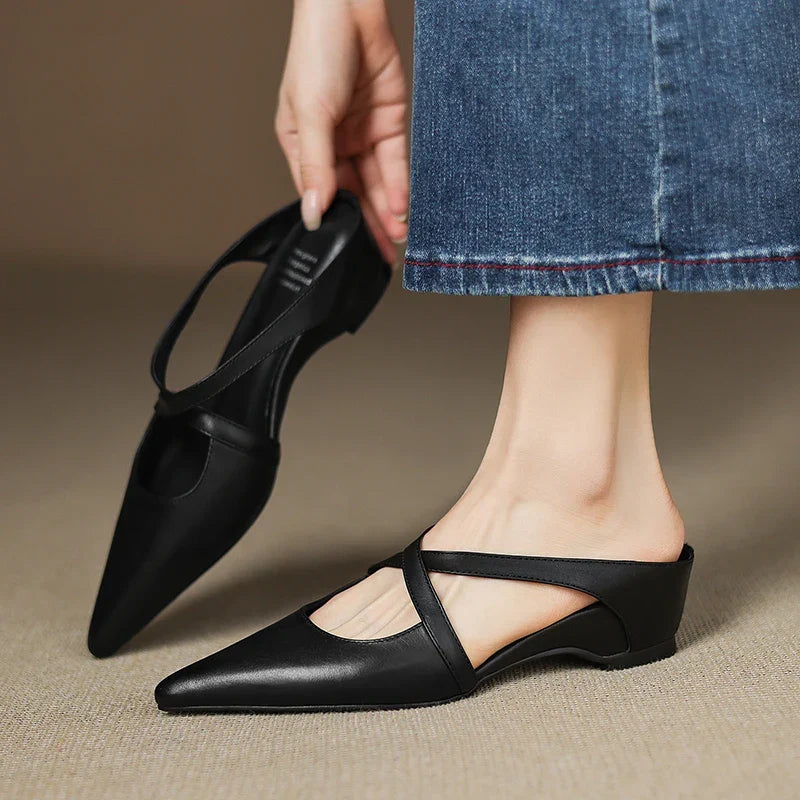 Aluna Mules en Cuir Authentique