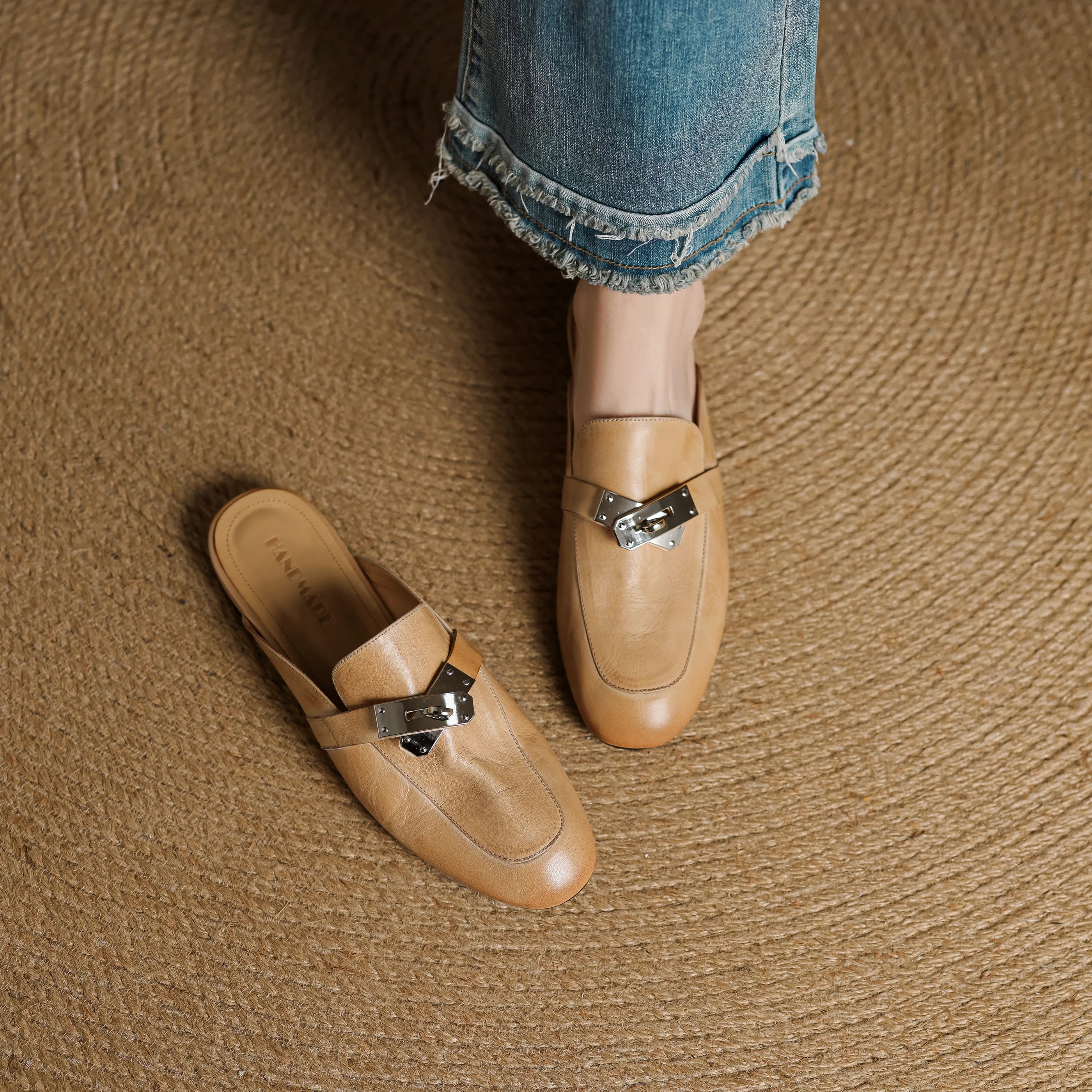 Carla Mules en Cuir Authentique