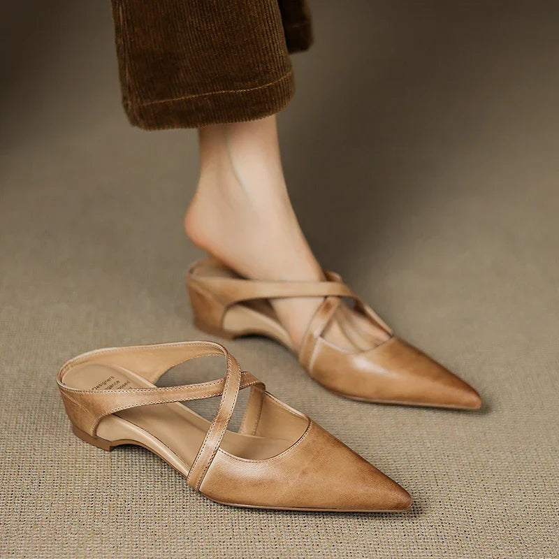 Aluna Mules en Cuir Authentique