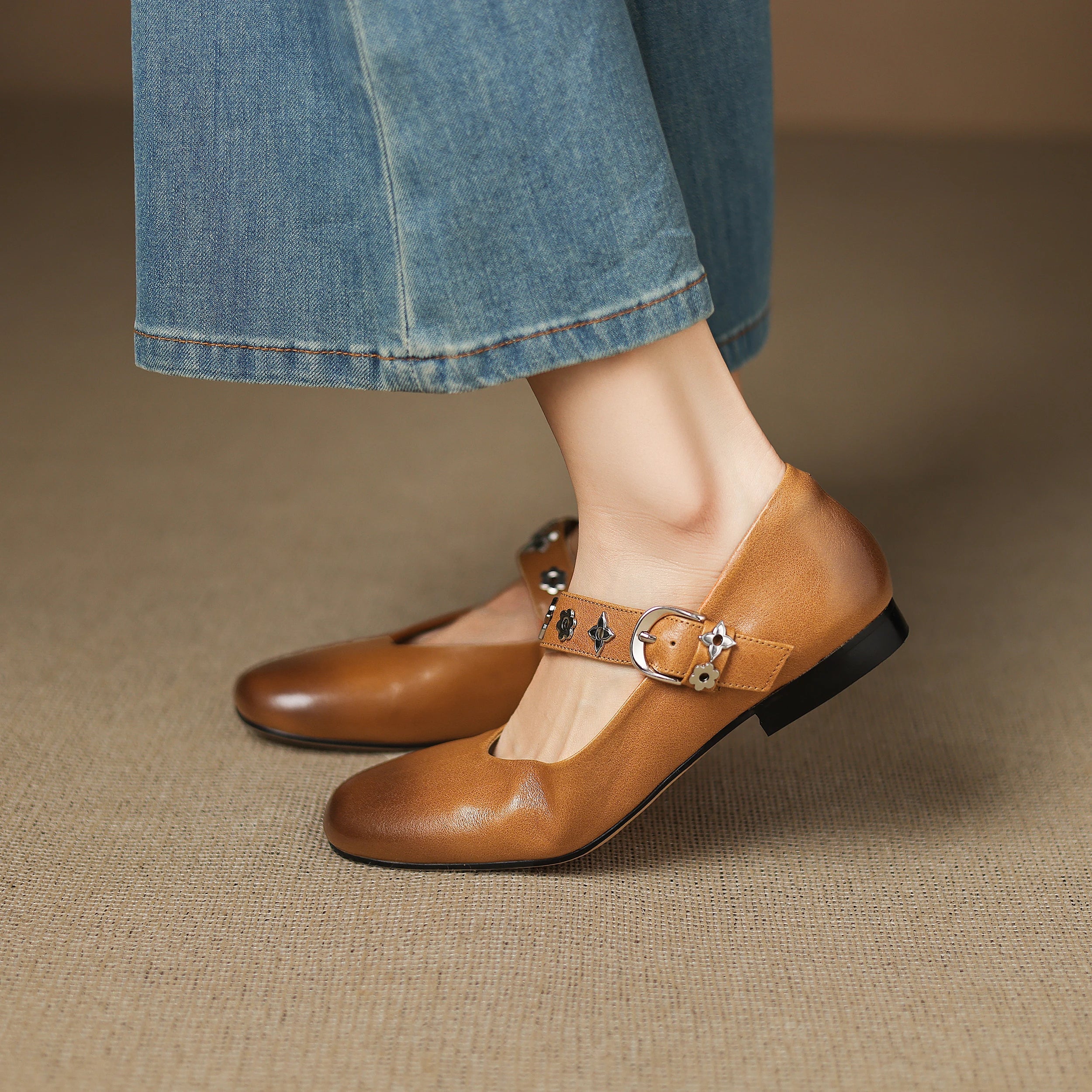 Elda Ballerinas en Cuir Authentique