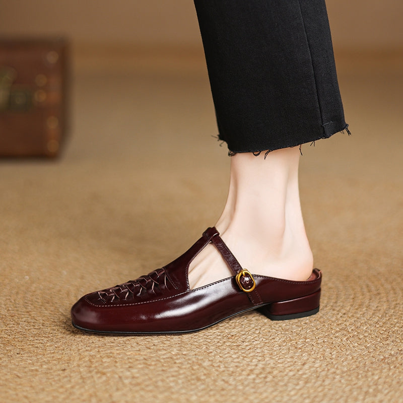 Véritable Mules en Cuir Elya