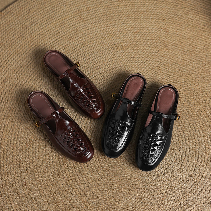 Véritable Mules en Cuir Elya