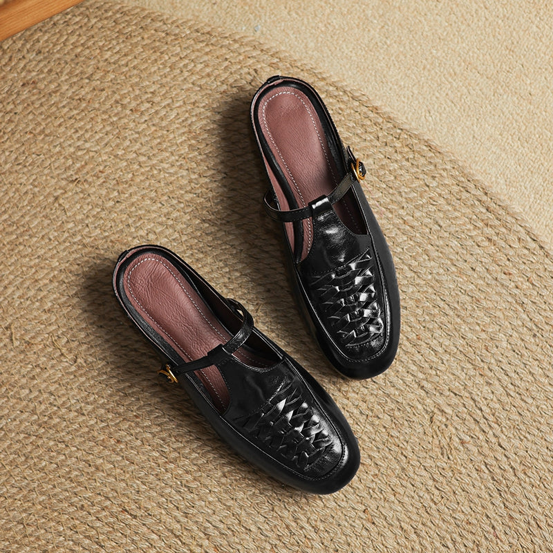 Véritable Mules en Cuir Elya
