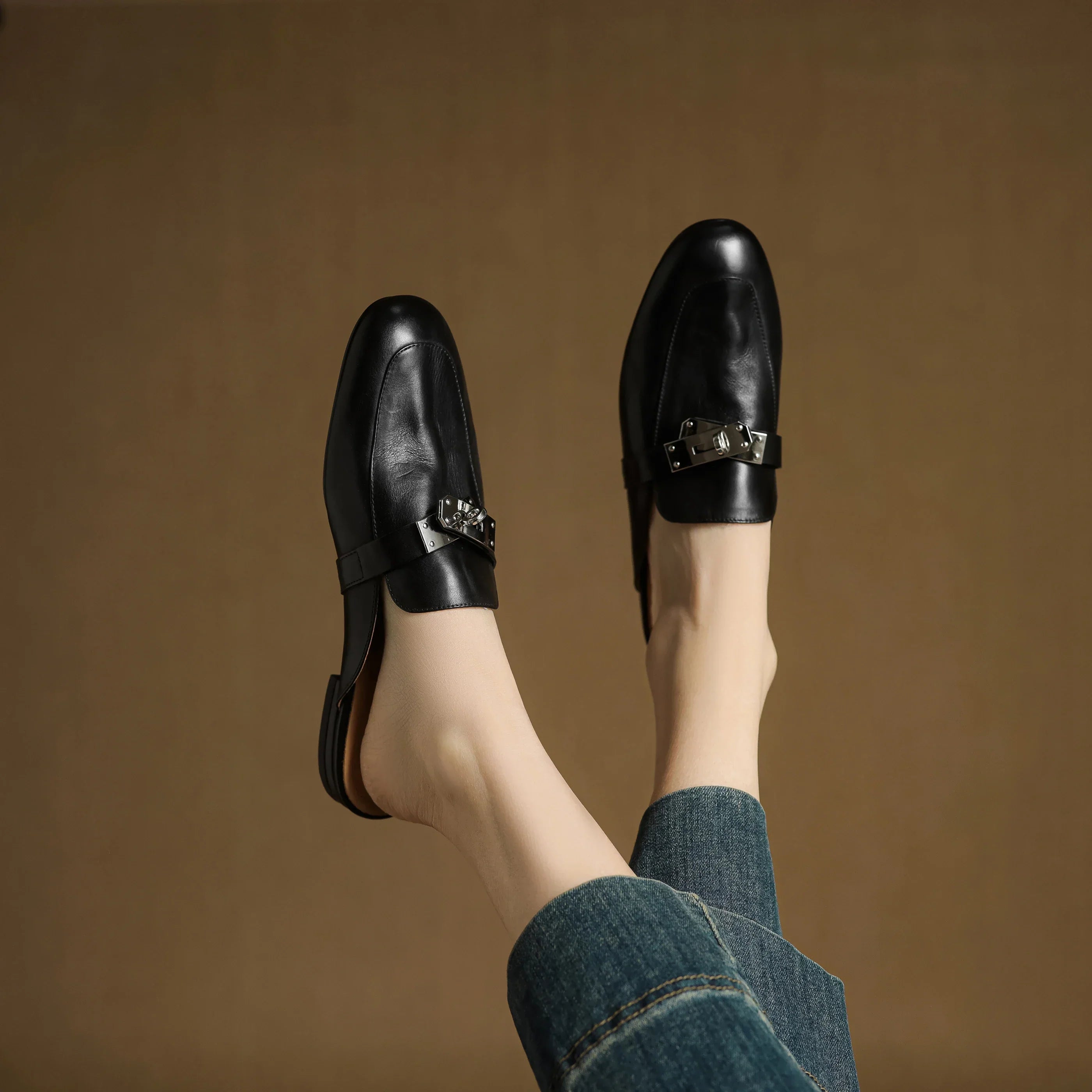 Carla Mules en Cuir Authentique