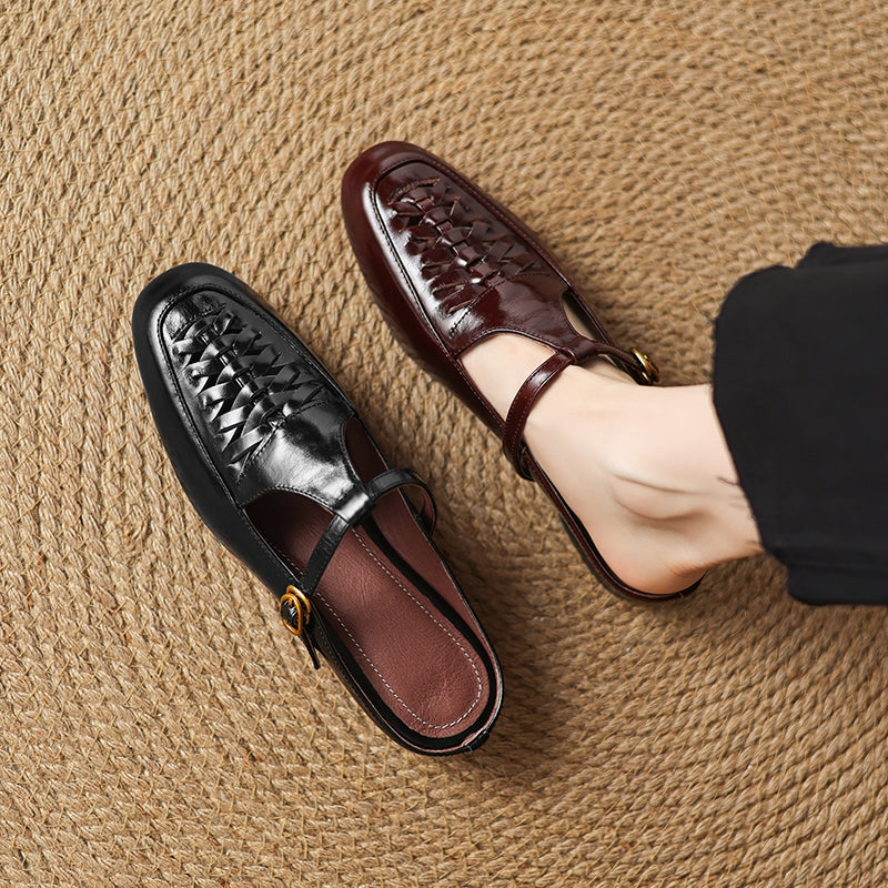 Véritable Mules en Cuir Elya
