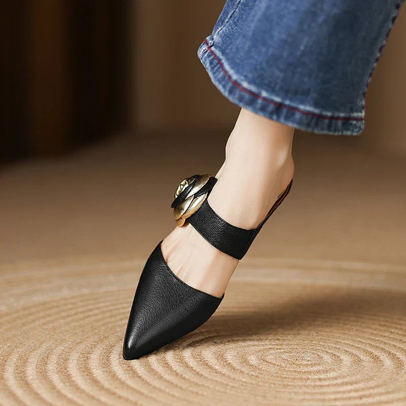 Escarpins en Cuir Véritable Grenat