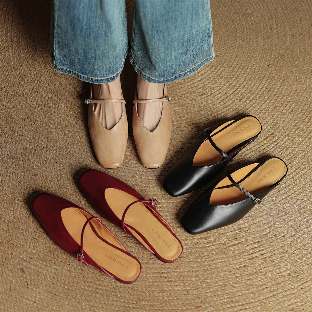 Authentic Leather Miral Mules