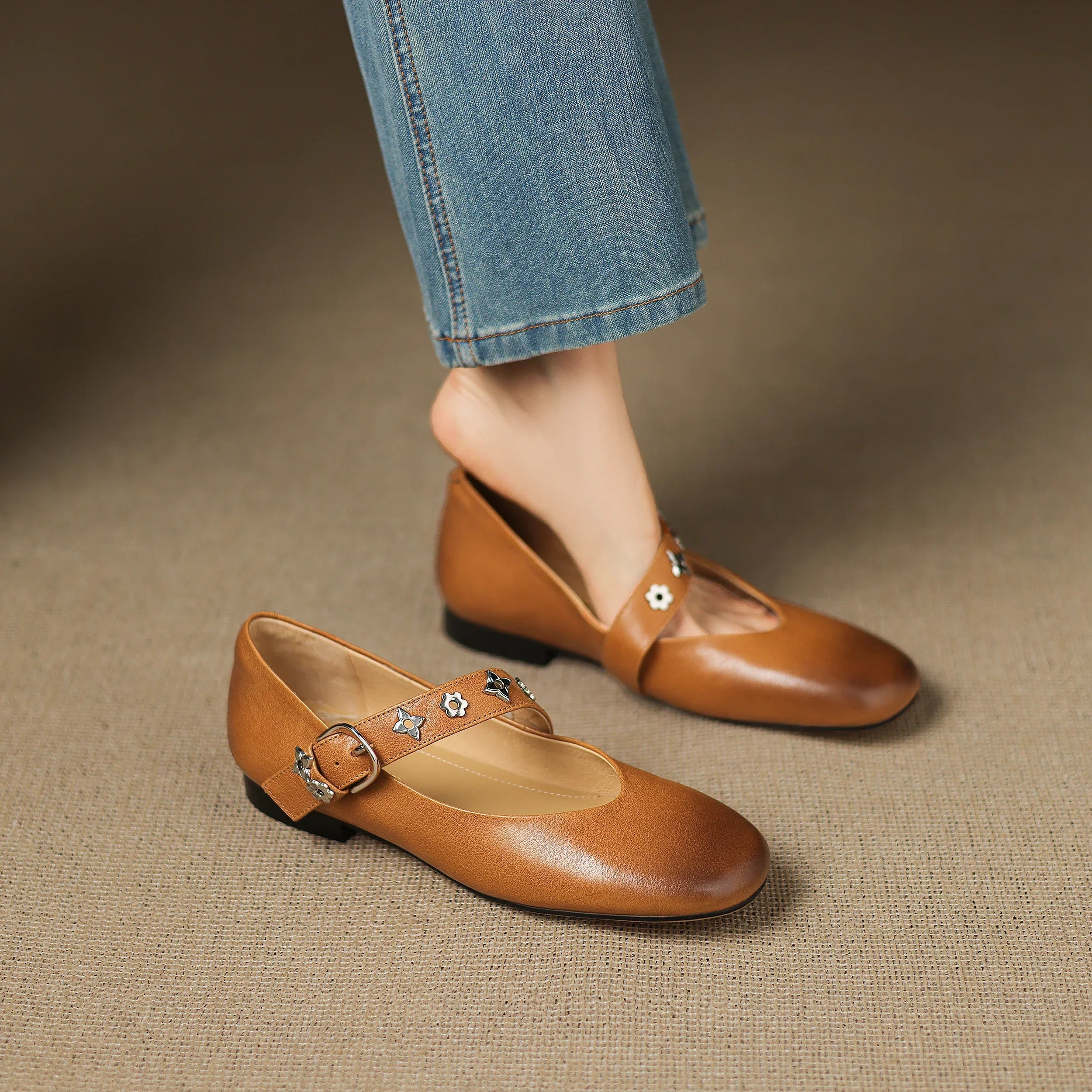 Elda Ballerinas en Cuir Authentique