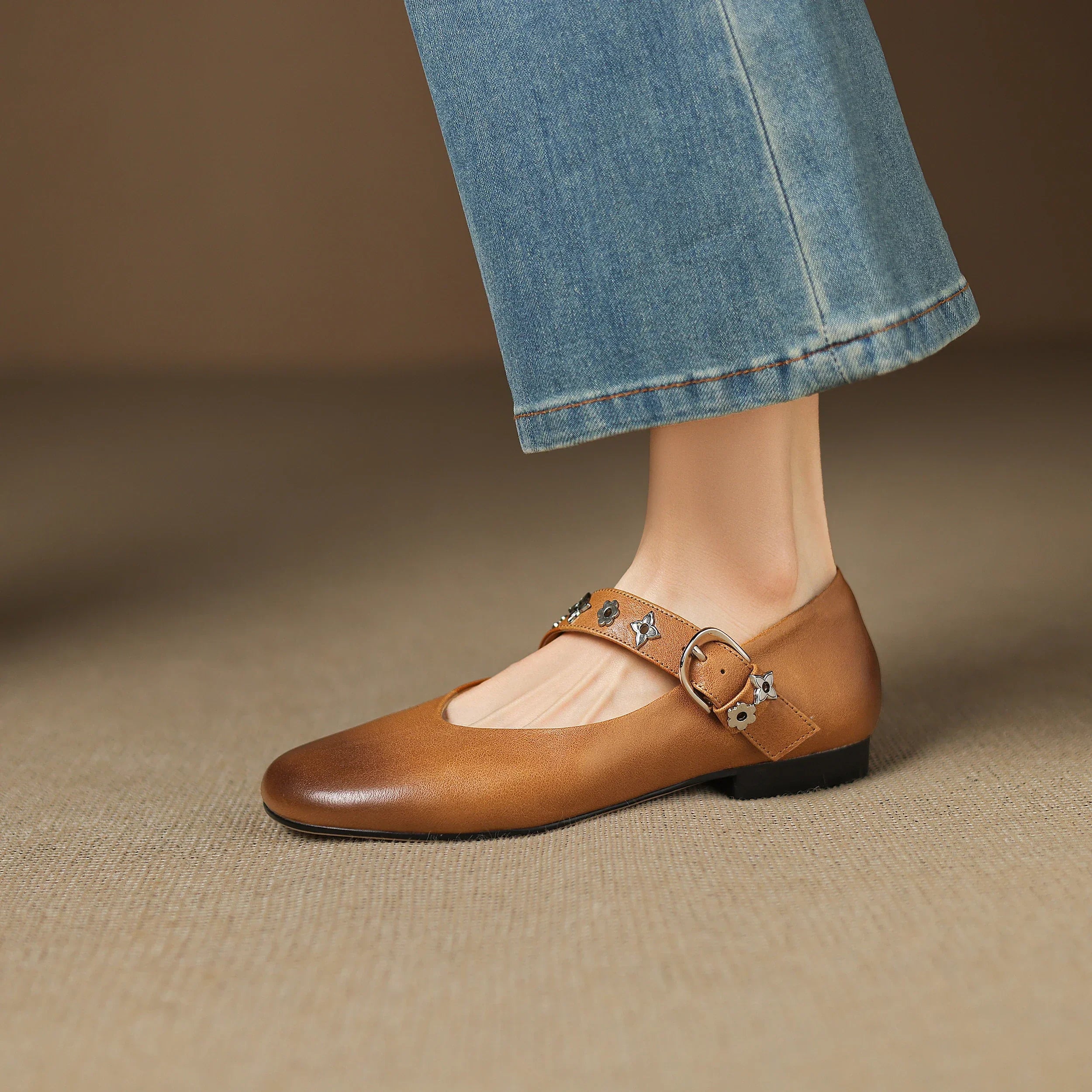 Elda Ballerinas en Cuir Authentique