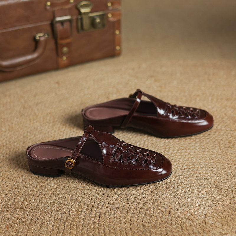 Véritable Mules en Cuir Elya