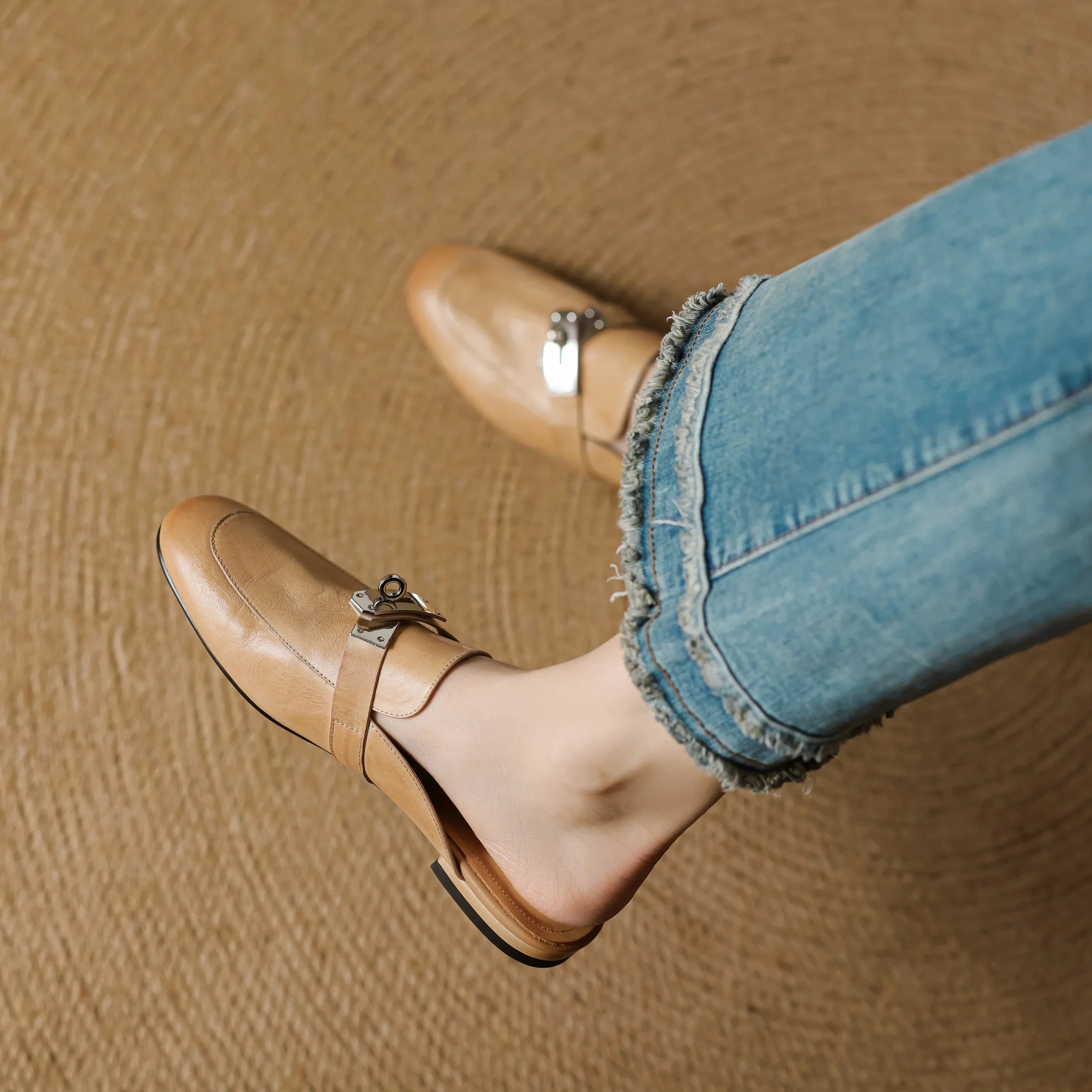 Carla Mules en Cuir Authentique