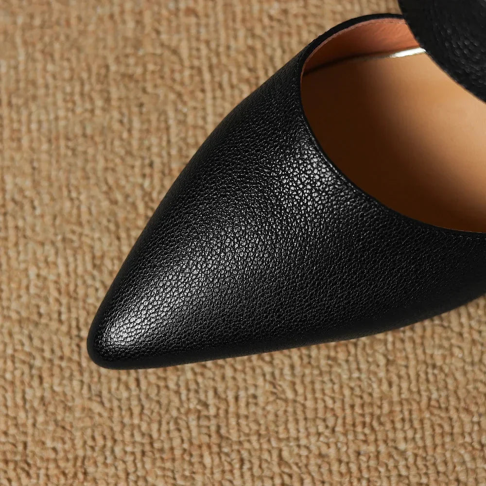 Escarpins en Cuir Véritable Grenat