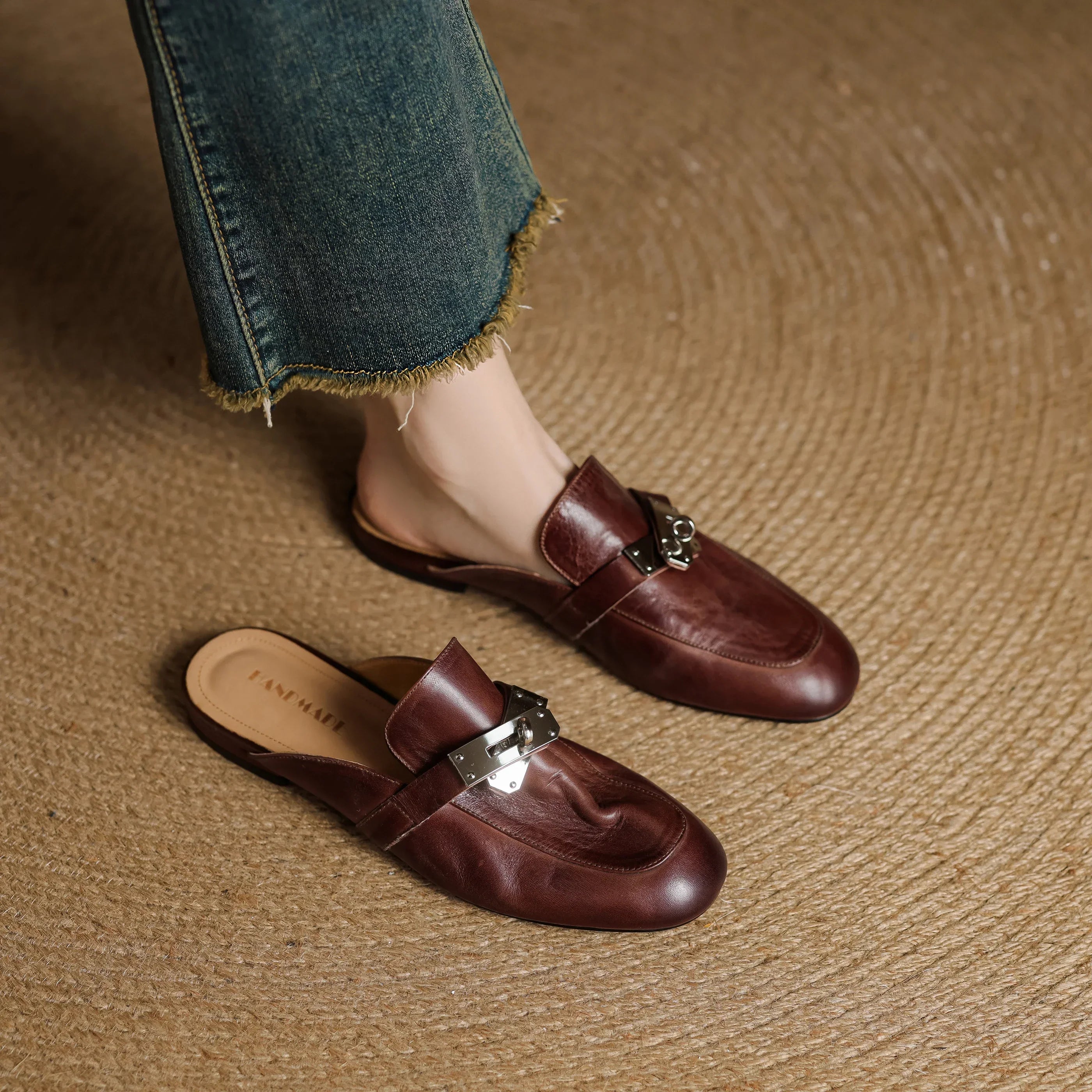 Carla Mules en Cuir Authentique