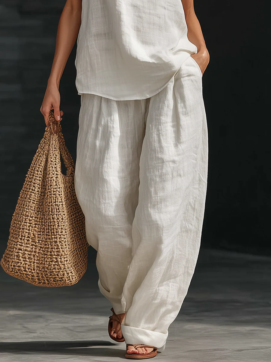 Ensemble sans manches avec pantalon ample
