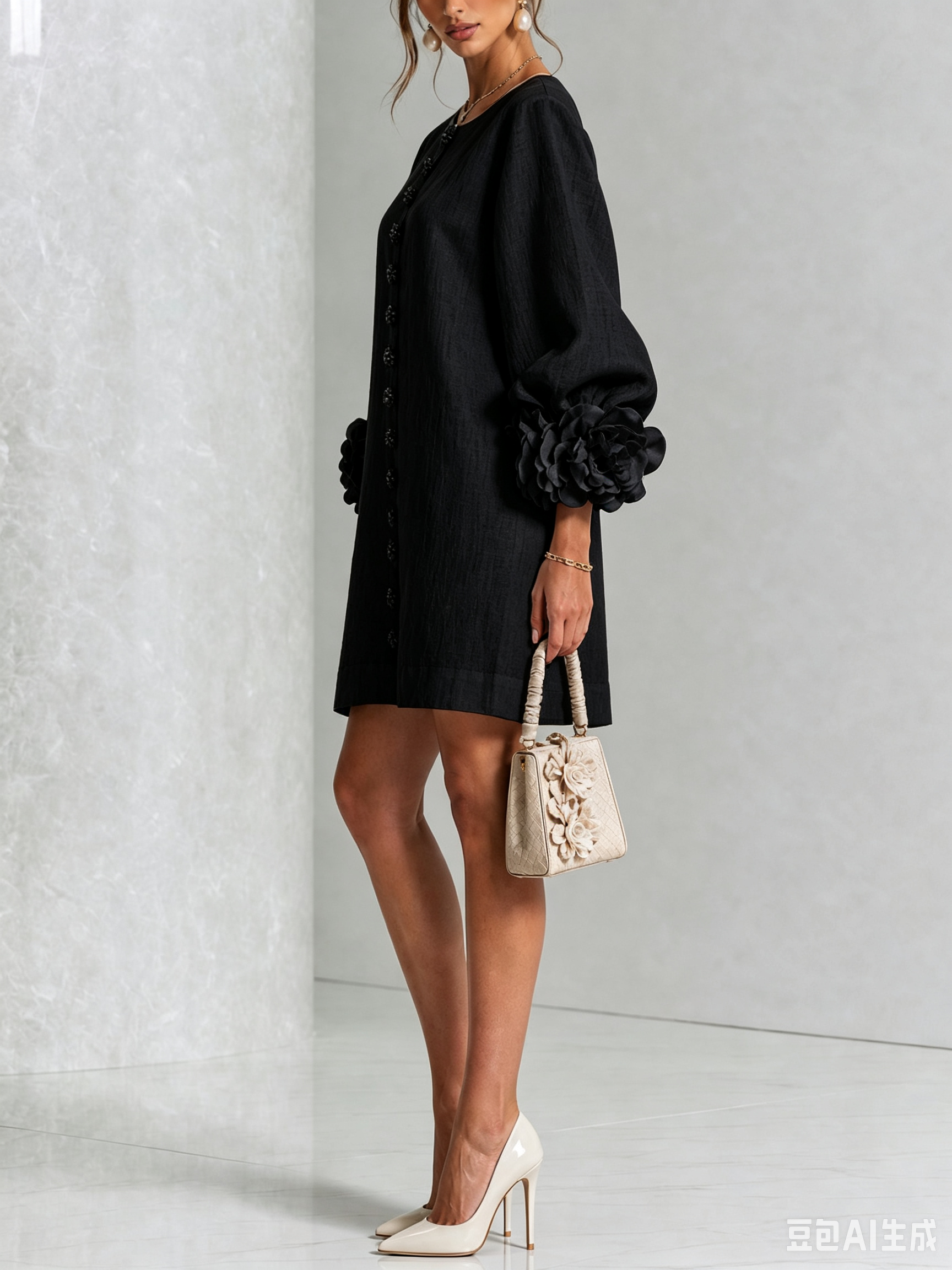 Robe Mini Florale Boutonnée