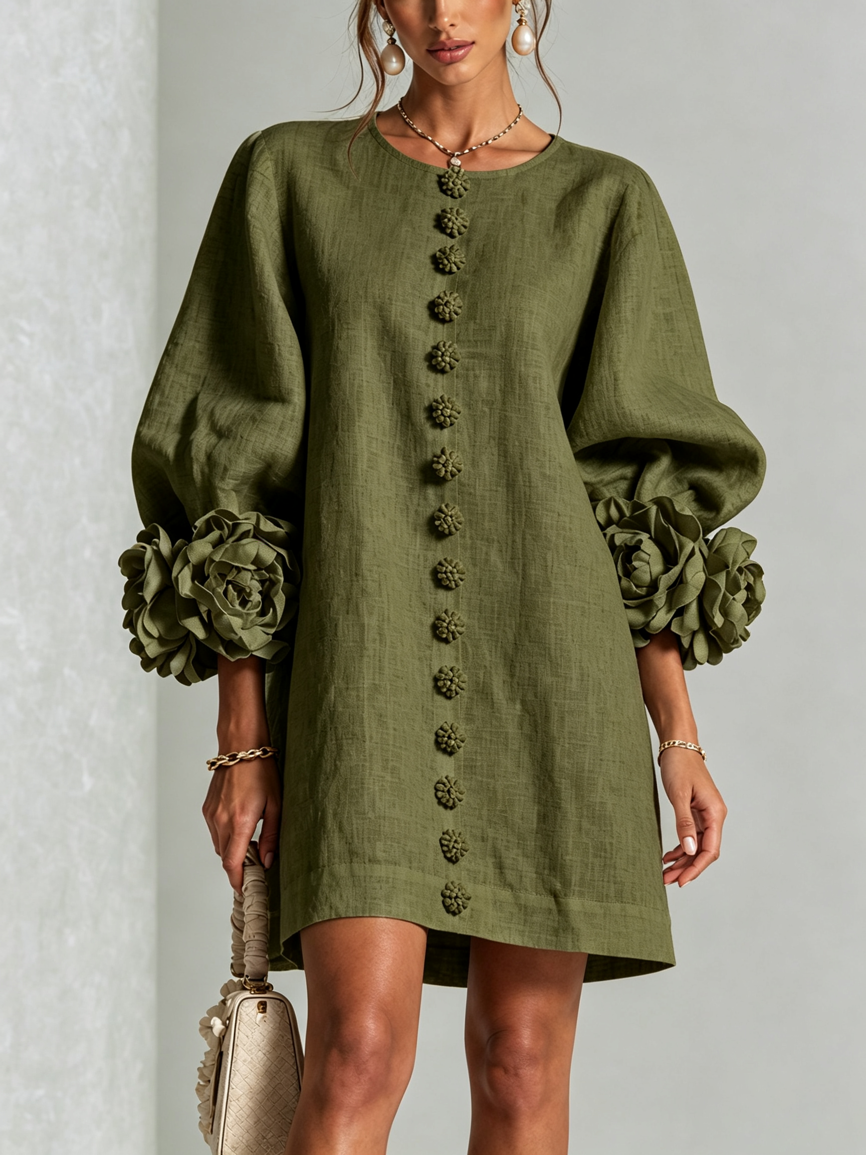 Robe Mini Florale Boutonnée