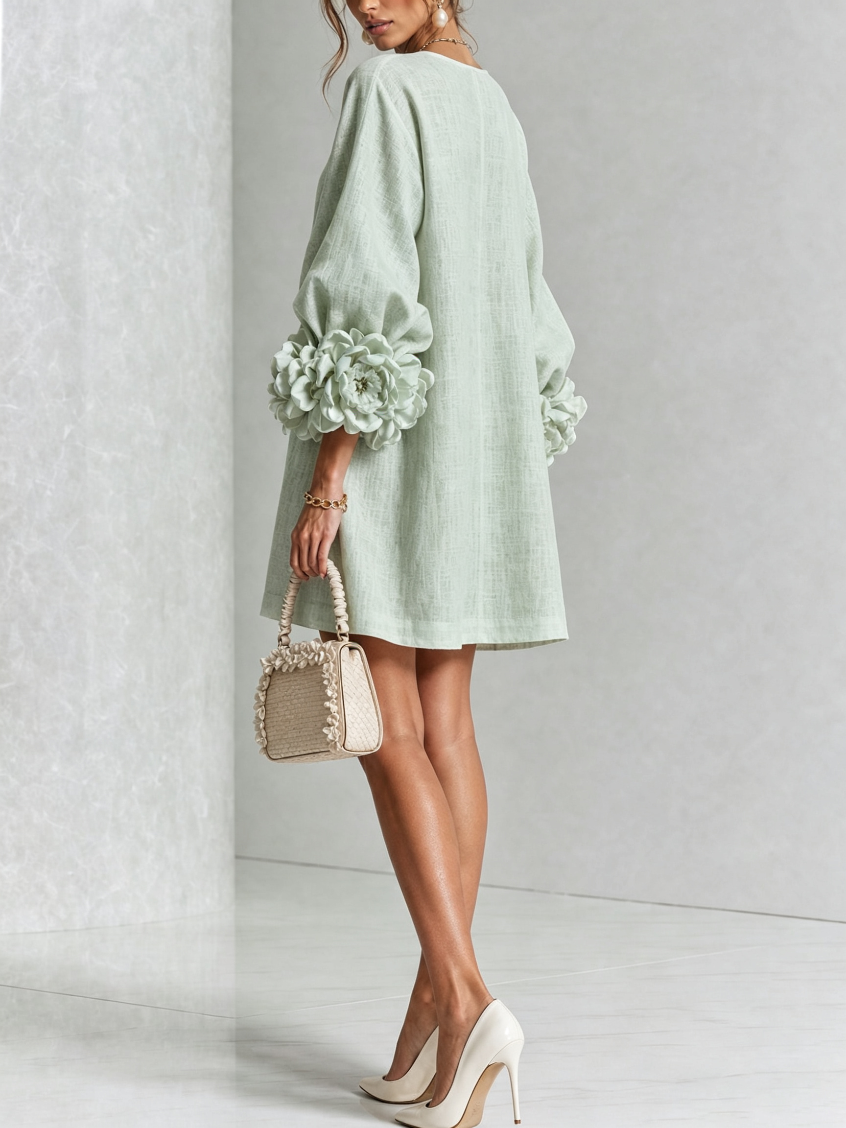 Robe Mini Florale Boutonnée