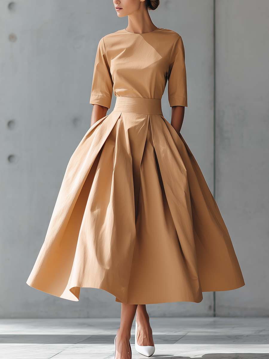 AliceLeon™ | Robe Maxi en Coton Structuré