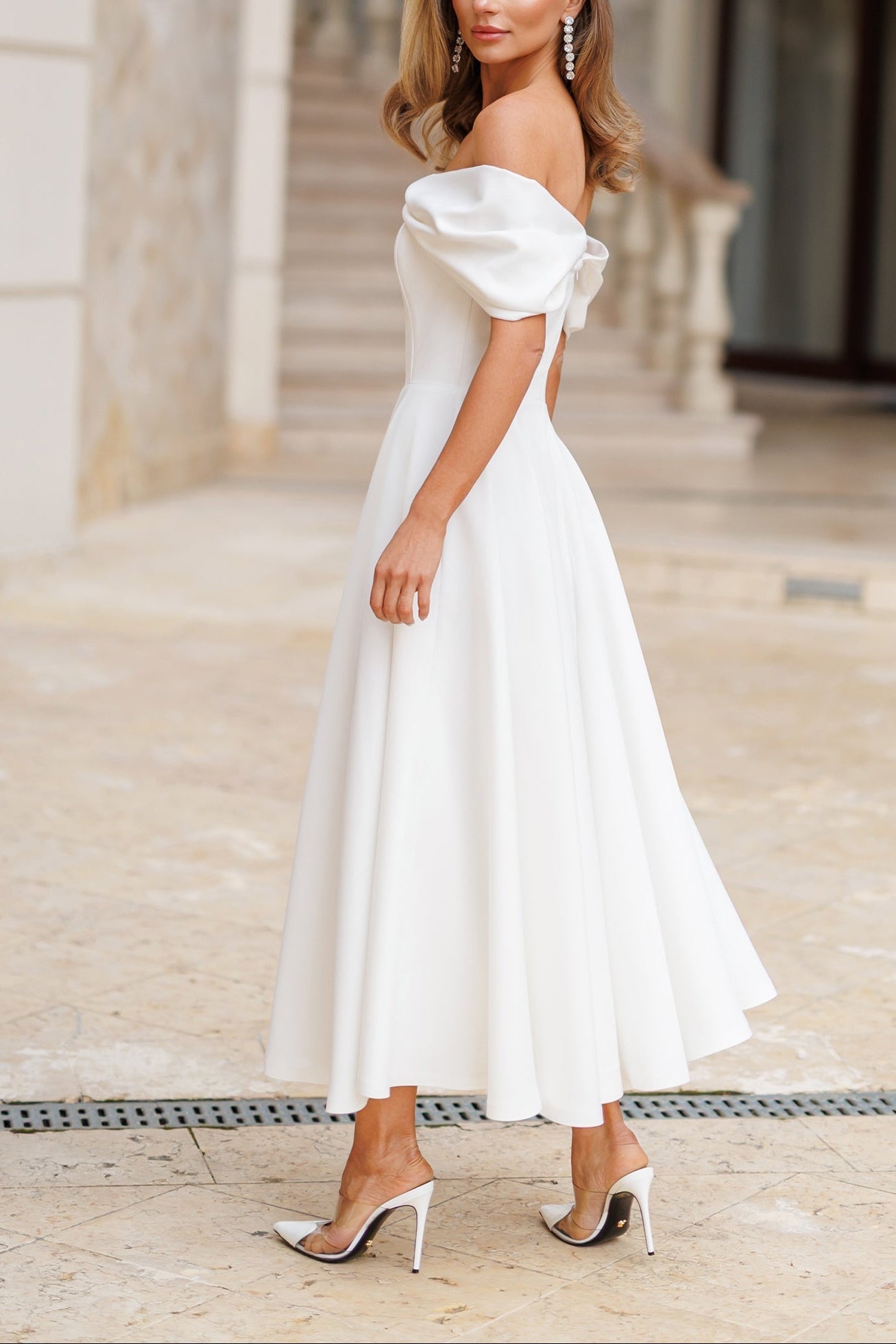 Robe Maxi Élégante à Épaule Dénudée