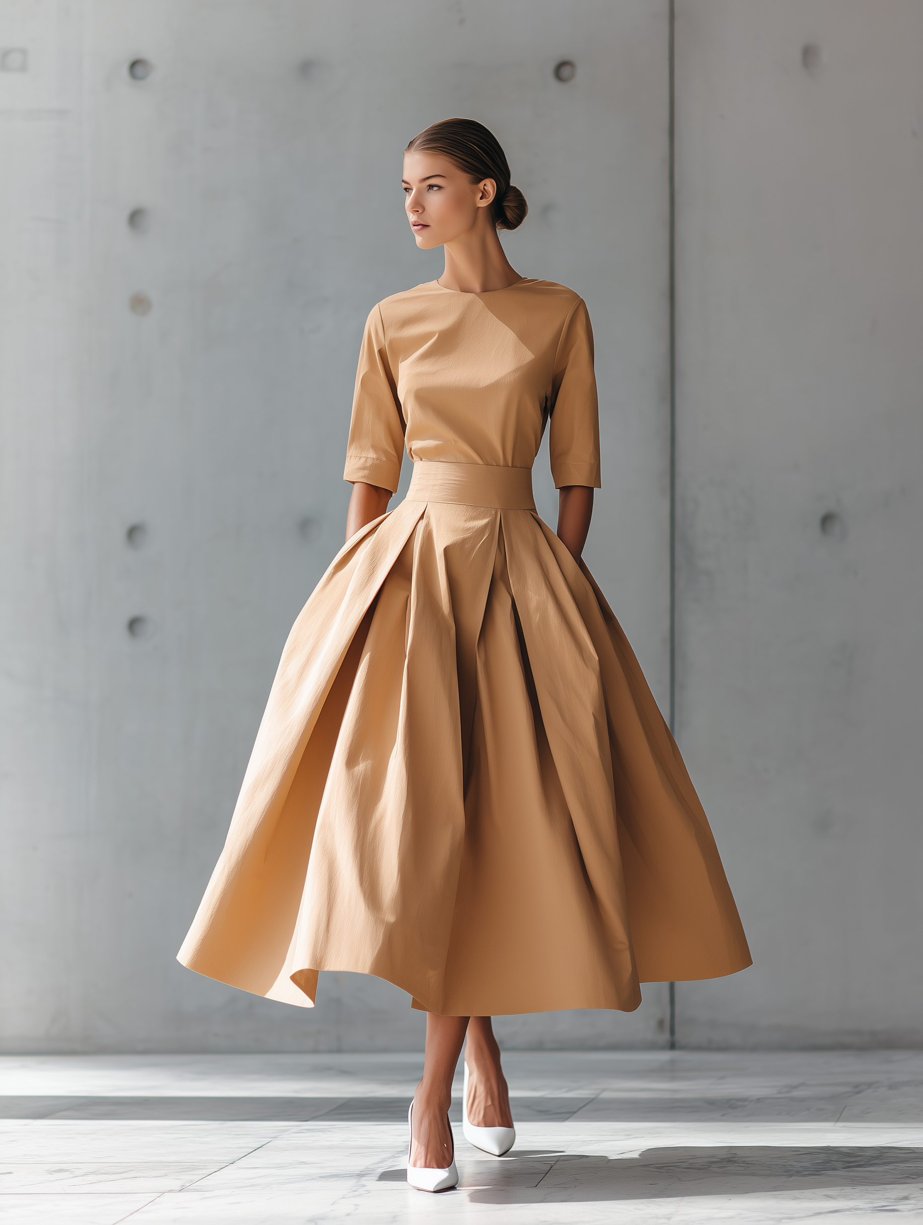 AliceLeon™ | Robe Maxi en Coton Structuré