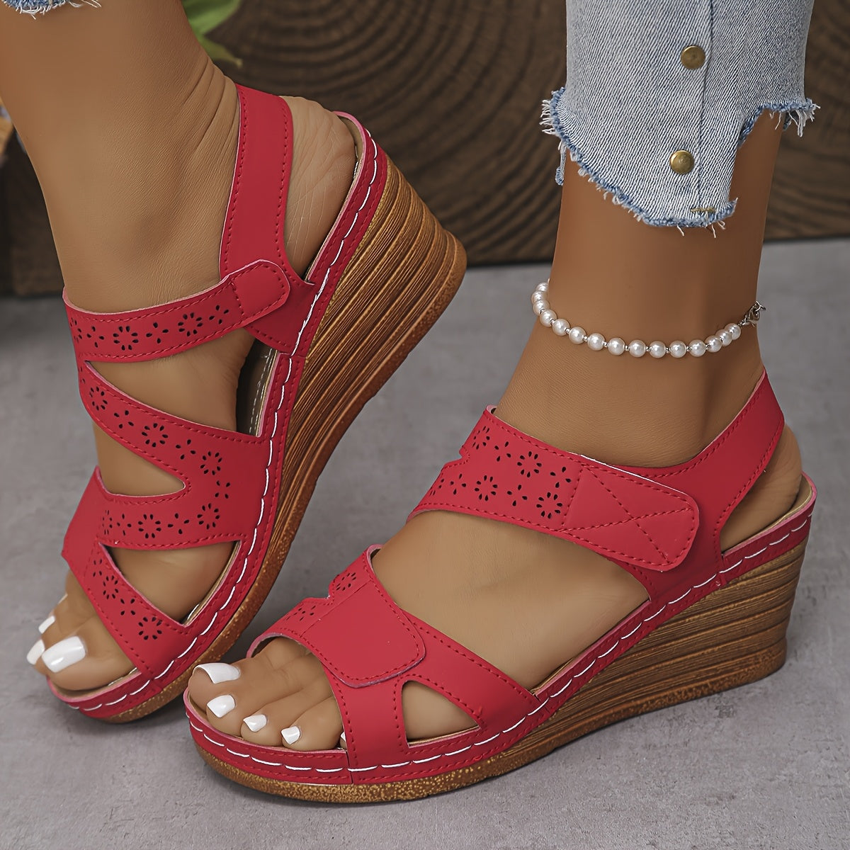Prudy | Sandales Wedge Rembourrées à Talon