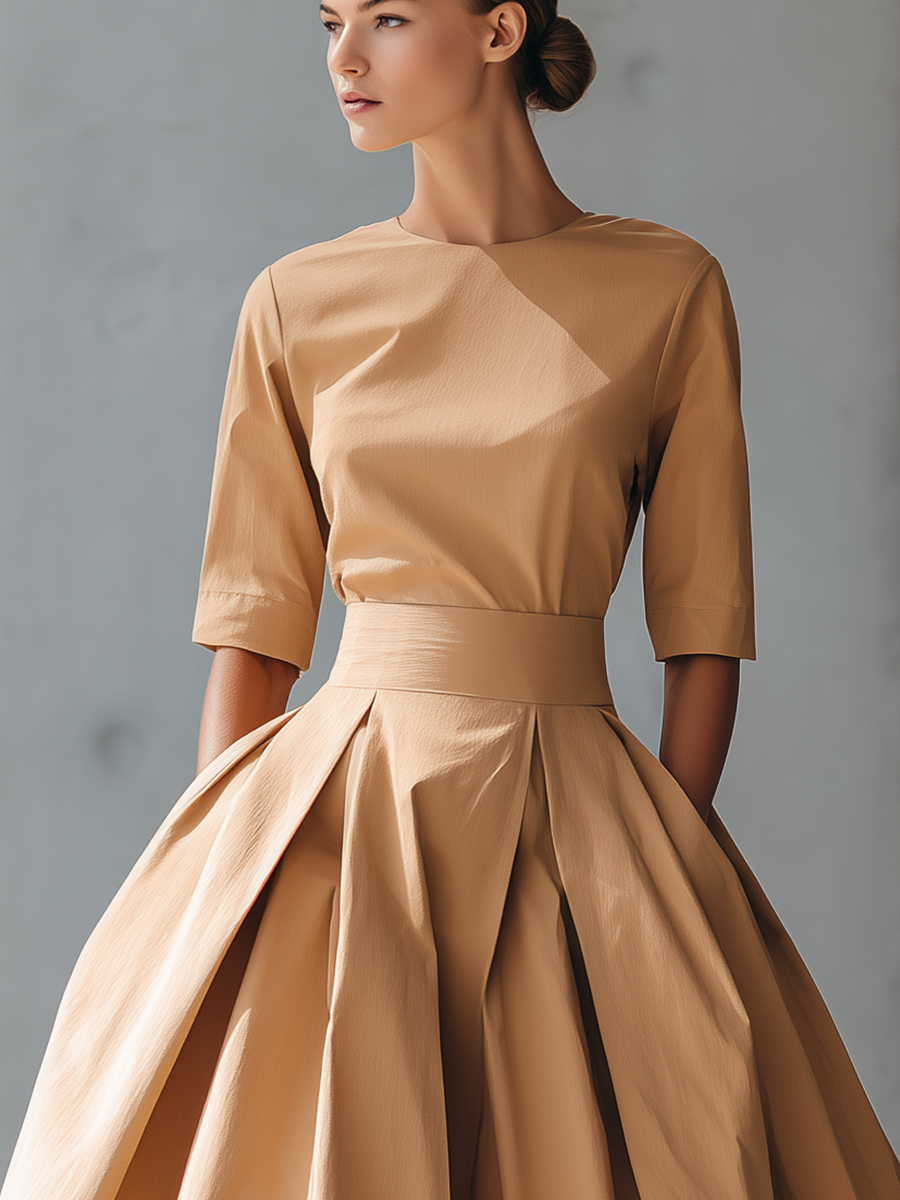 AliceLeon™ | Robe Maxi en Coton Structuré