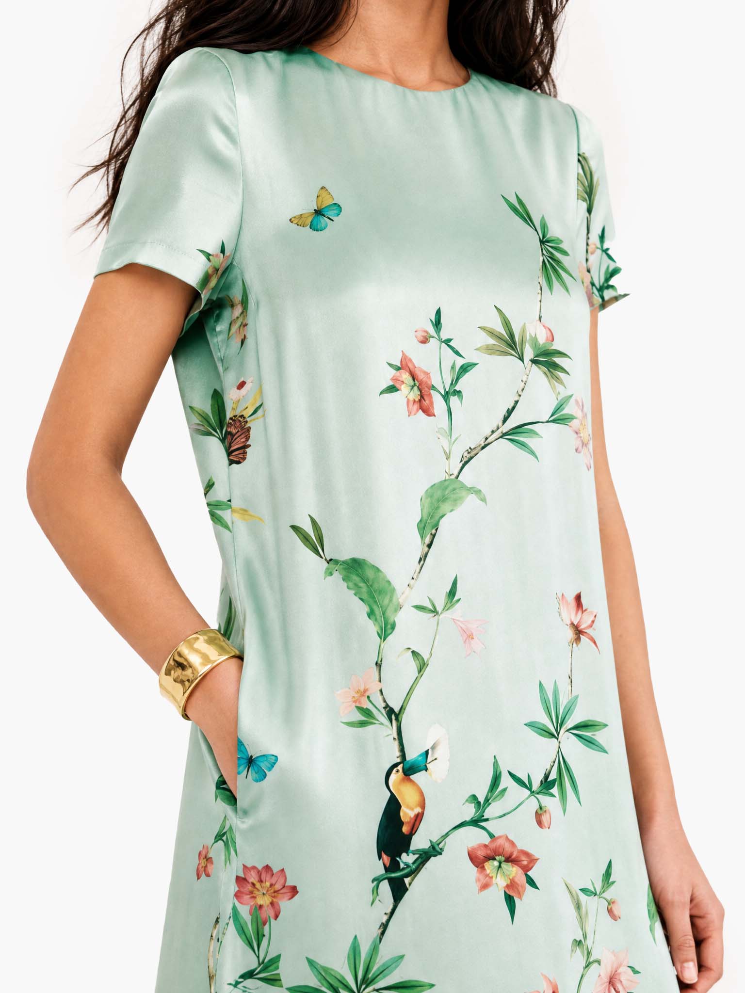Robe maxi rétro imprimée
