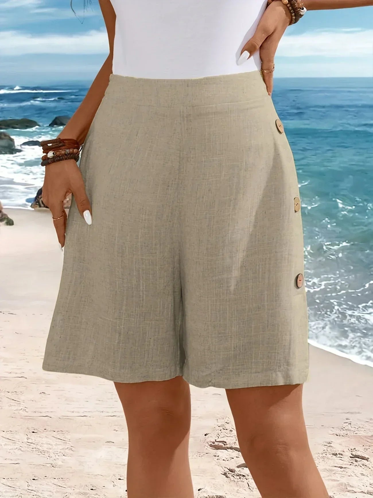 AliceLeon™ | Short à Boutons Confortable