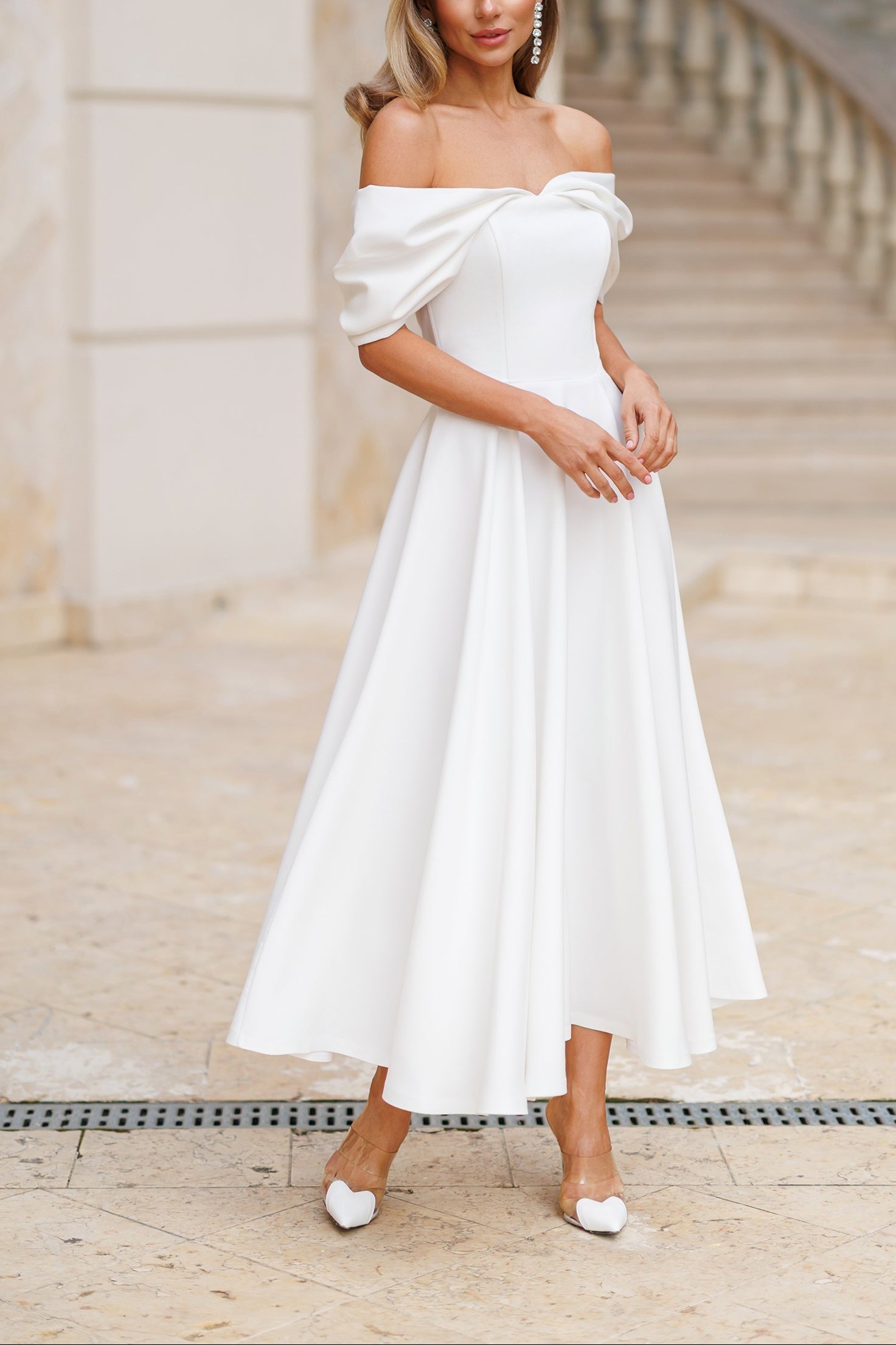 Robe Maxi Élégante à Épaule Dénudée