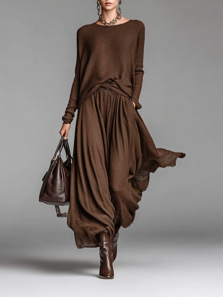 AliceLeon™ | Ensemble Jupe et Pull à Col Ronde