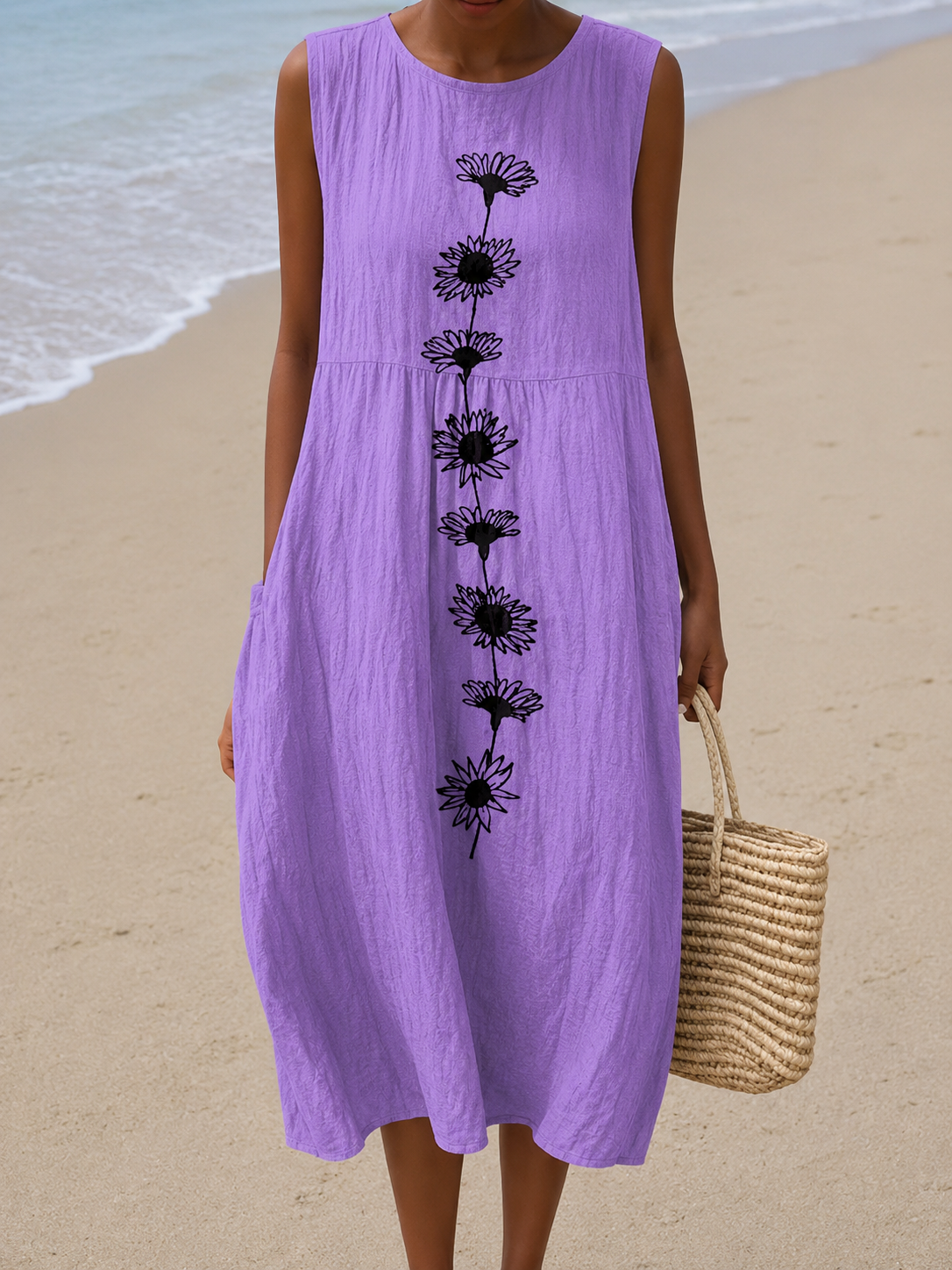 AliceLeon™ | Midi Dress in Violet Bloom
