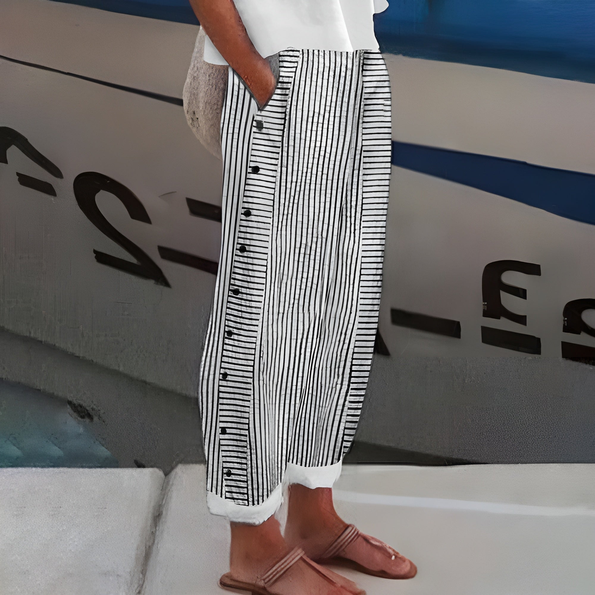 Pantalons Confortables à Poches Latérales