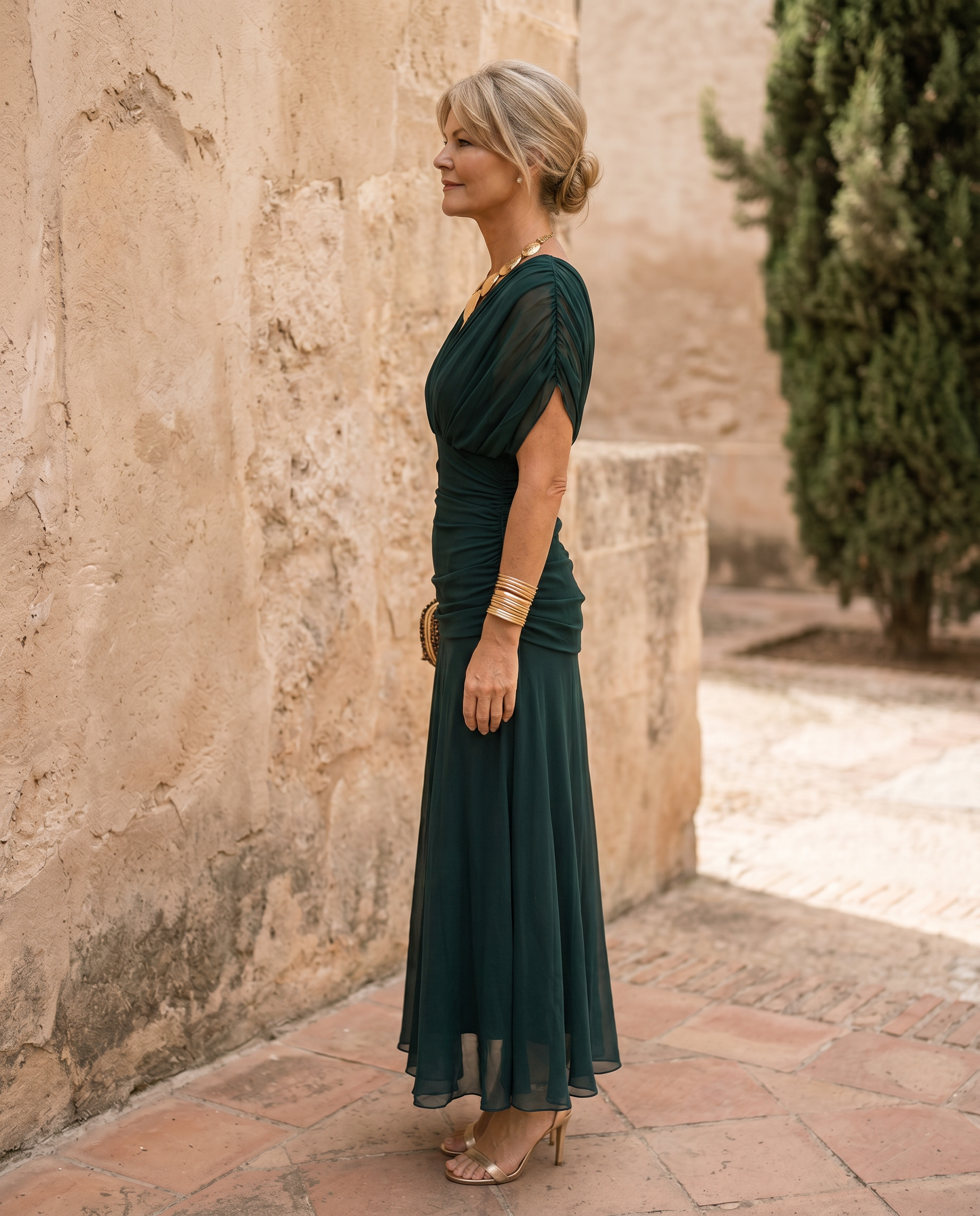 Robe maxi chic pour soirée avec décolleté en cœur