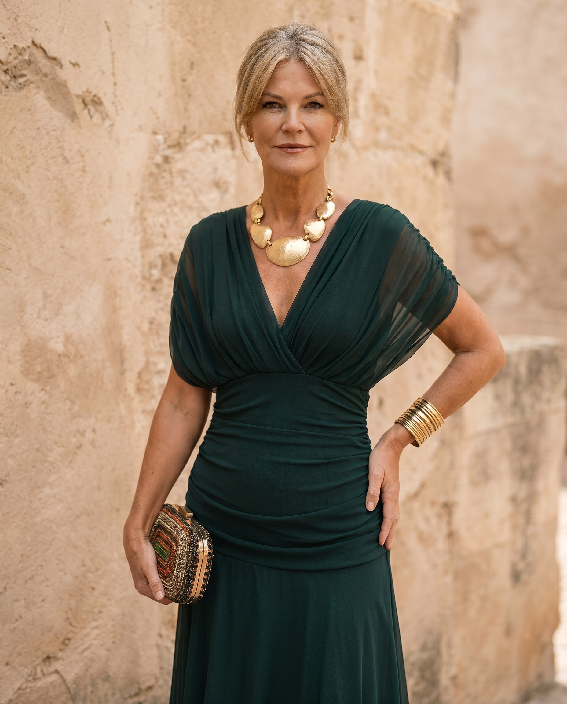 Robe maxi chic pour soirée avec décolleté en cœur