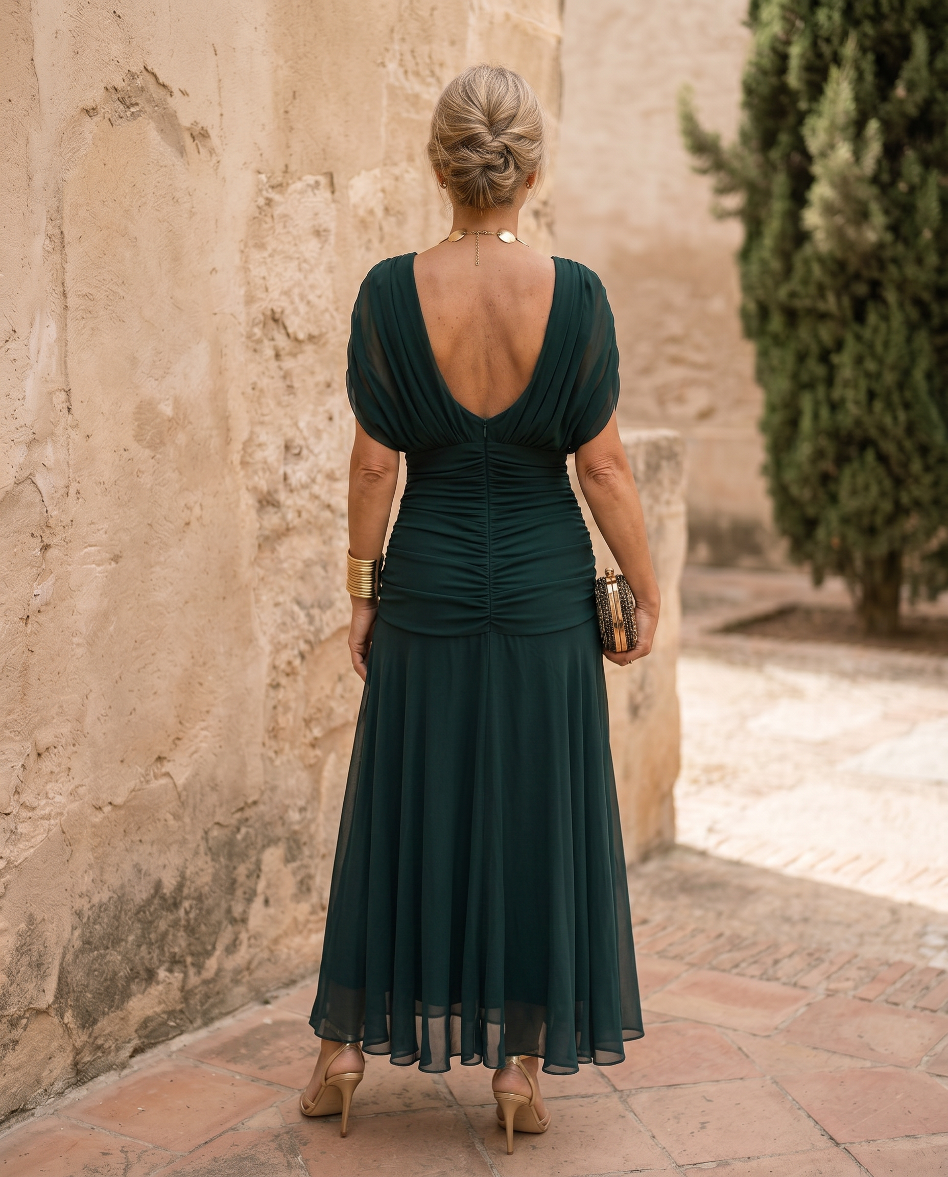Robe maxi chic pour soirée avec décolleté en cœur