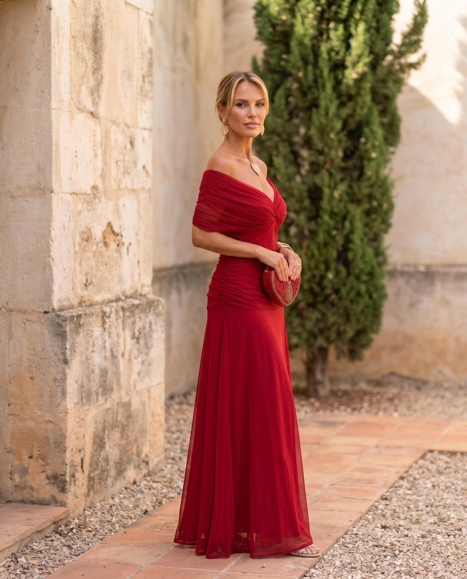 Robe maxi chic pour soirée avec décolleté en cœur