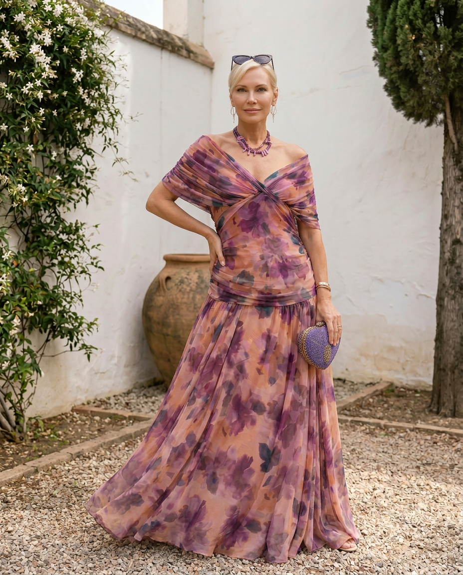 Robe maxi chic pour soirée avec décolleté en cœur