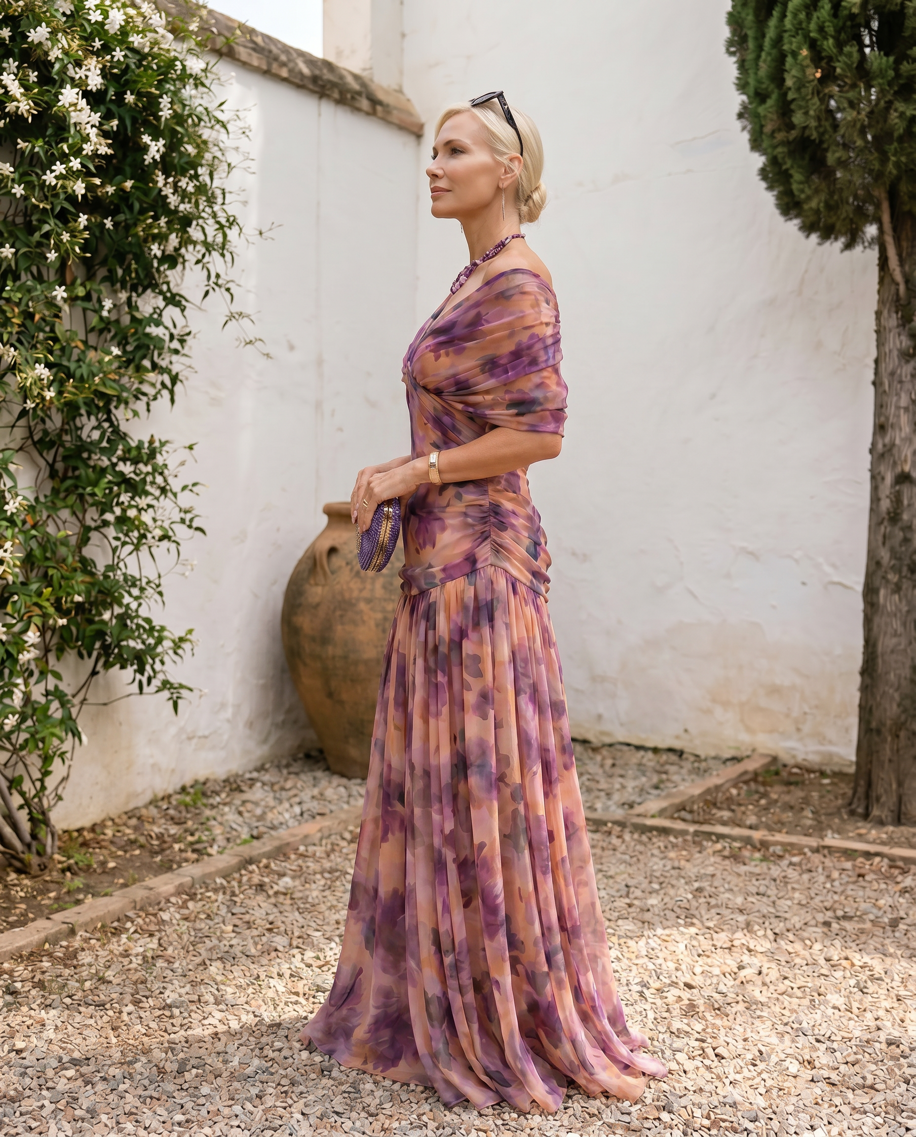 Robe maxi chic pour soirée avec décolleté en cœur