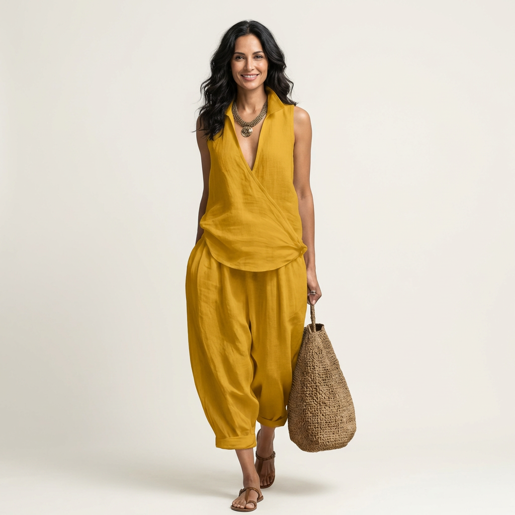 Ensemble Cache-Cœur avec Pantalon Large