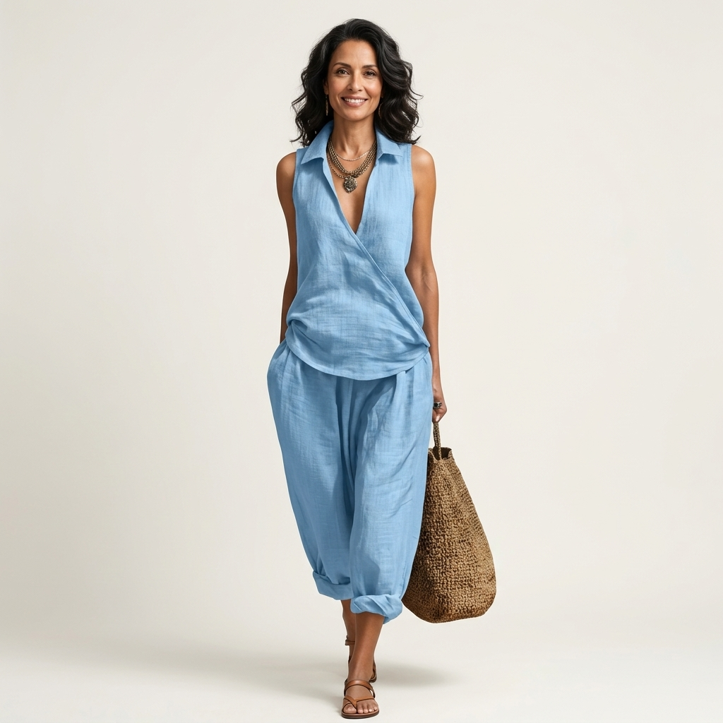 Ensemble Cache-Cœur avec Pantalon Large