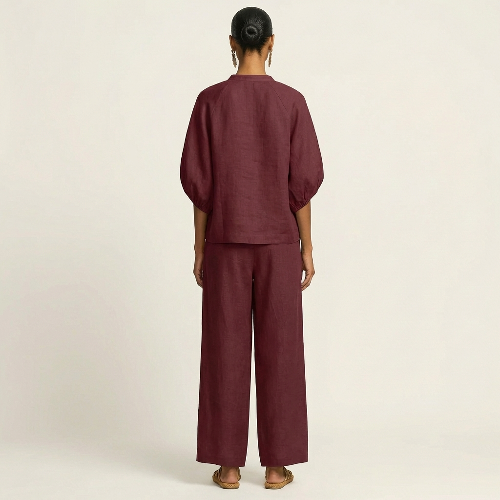 Ensemble à Manches Bouffantes Zippé