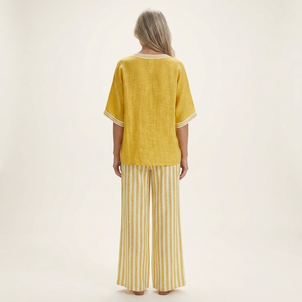 Ensemble Rayé à Col V