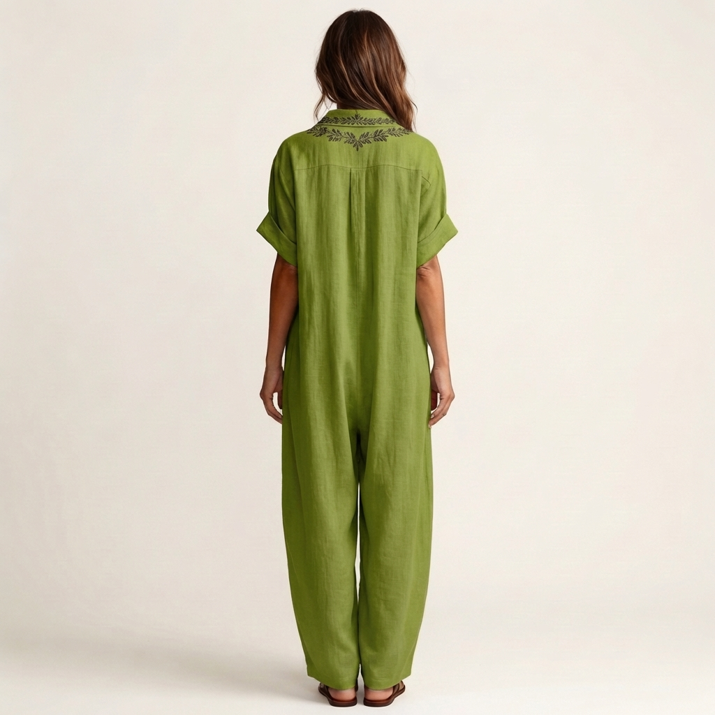 Maxi Robe en Lin Brodé