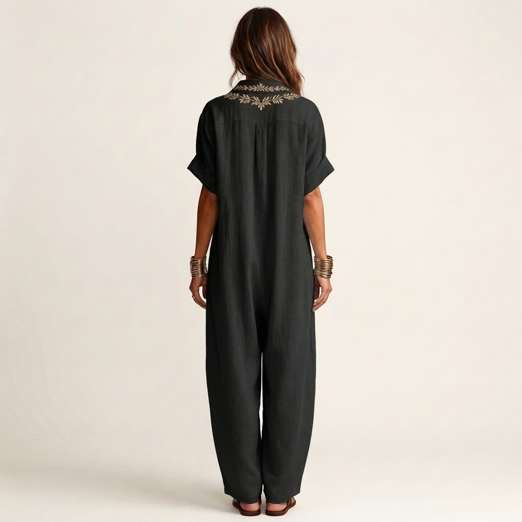 Maxi Robe en Lin Brodé