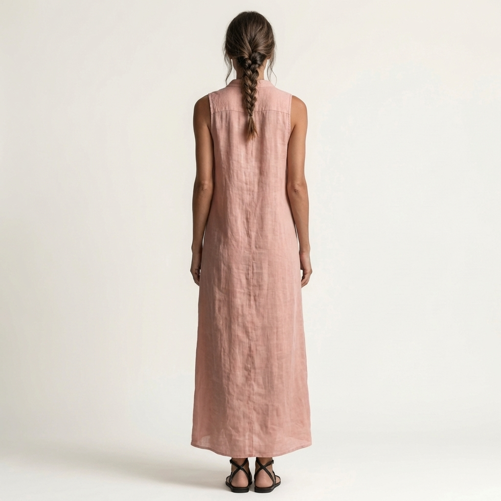 Robe Maxi en Lin à Capuche