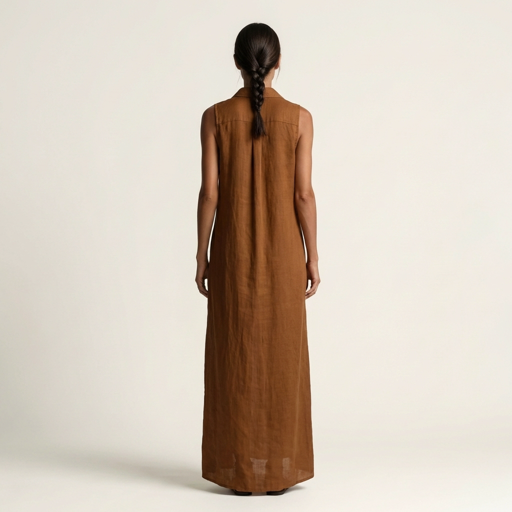 Robe Maxi en Lin à Capuche